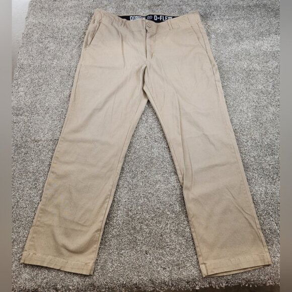 Dixxon Pants Mens 40x30 Khaki D-Flex Chino Casual Straight Fit Outdoors - Picture 2 of 5